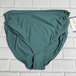 Anne Cole 3 Way Convertible High Waist Shirred Swim Bottom Ocean Green Size XXL